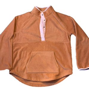 Large Sonoma peach/pink trim pullover on rack